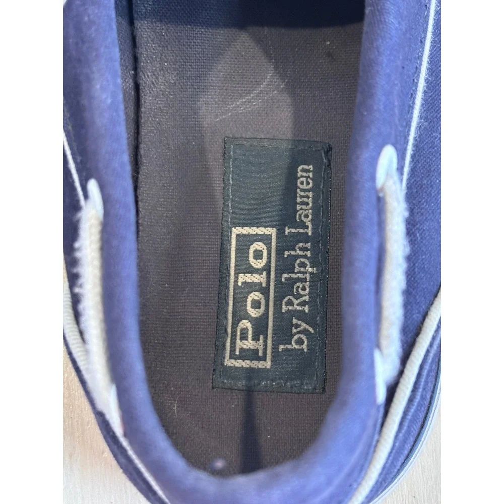 Polo Ralph Lauren Franz P Mens 10.5 D Navy Blue Canvas Boat Shoes Sneakers